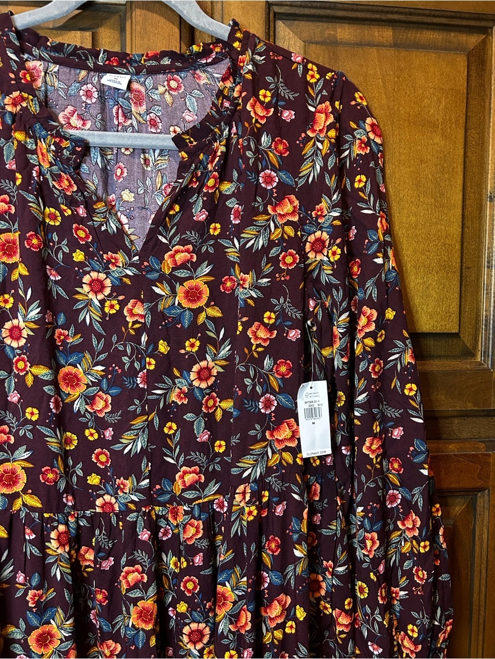 🎃OLD NAVY Floral Tiered Ditsy Midi Swing Dress Boho Size M - Picture 5 of 10